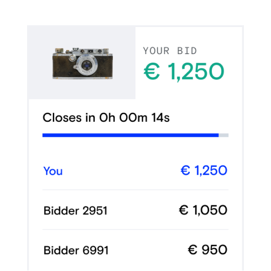 Place the top bid - 2 Euro